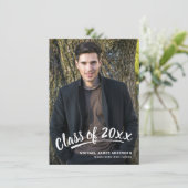 Invitation Brush Script Modernisation Graduation 2+Photograph (Debout devant)