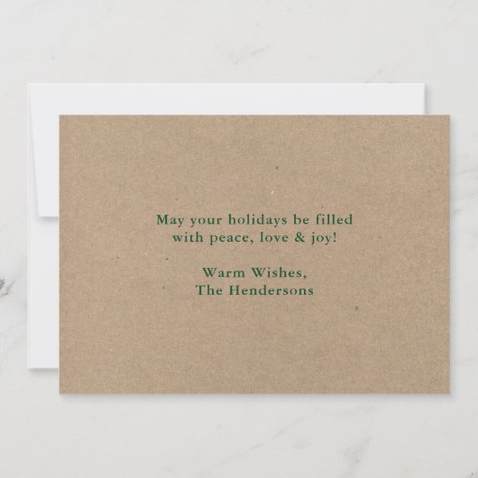 Invitation Brush Script Photo Happy Holidays Card Kraft (Dos)