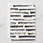 Invitation Brush Strokes & Confetti Black Gold ID511 (Dos)