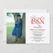 Invitation BSN Nurse photo graduation + célébration (Devant)