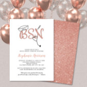 Invitation BSN pinning infirmière graduation rose or invitati
