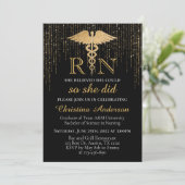 Invitation BSN RN Gold Parties scintillant étincelante Diplôm (Debout devant)