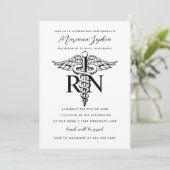 Invitation BSN RN Nurse Graduation noir et blanc (Debout devant)