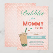 Invitation Bubble Boba Tea Baby shower Kpop Cute tendance chi (Devant / Derrière)