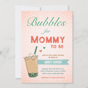 Invitation Bubble Boba Tea Baby shower Kpop Cute tendance chi