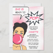 Invitation Bubble Gum Prêt à Pop Girl Baby shower (Devant)