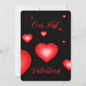 Invitation Bubble Heart Coupon Black Valentine Card (Devant)