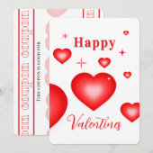 Invitation Bubble Heart Coupon Valentine Card (Devant / Derrière)