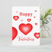 Invitation Bubble Heart Coupon Valentine Card (Debout devant)