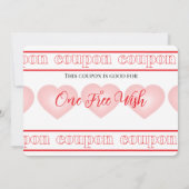 Invitation Bubble Heart Coupon Valentine Card (Dos)