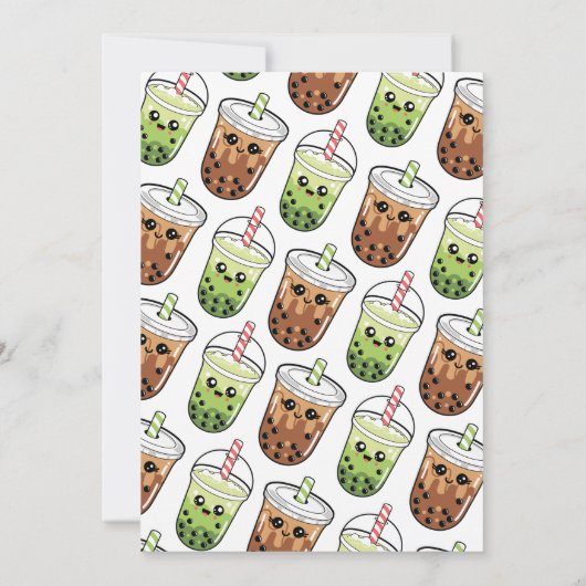 Invitation Bubble Tea Boba Let's Par-tea 10e fête d'anniversa (Dos)