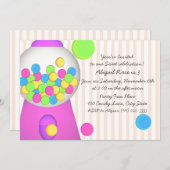 Invitation Bubblegum Candy Anniversaire (Devant / Derrière)
