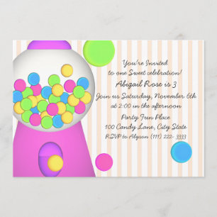 Invitation Bubblegum Candy Anniversaire