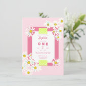 Invitation Bubblegum Poissons Roses Frame Little Miss Anniver (Debout devant)