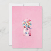 Invitation Bubblegum rose Bonbons d'anniversaire fille (Dos)