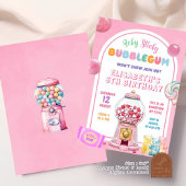 Invitation Bubblegum rose Bonbons d'anniversaire fille