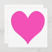 Invitation Bubblegum rose mignon forme coeur (Devant / Derrière)