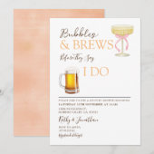 Invitation Bubbles and Brews Couple Mariage Shower (Devant / Derrière)