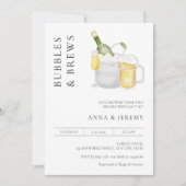 Invitation Bubbles and Brews Couples Shower Modern Minimalist (Devant)