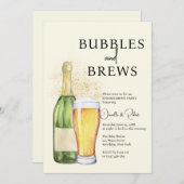 Invitation Bubbles and Brews Engagement Party (Devant / Derrière)