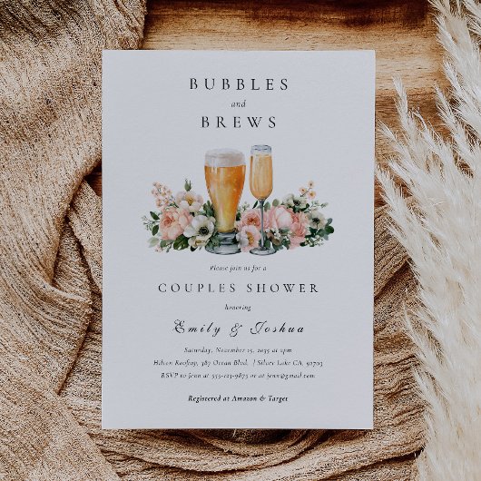 Invitation Bubbles and Brews Shower de Couple
