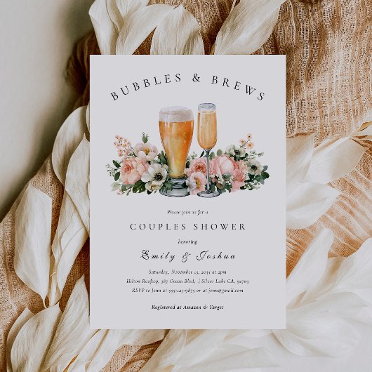 Invitation Bubbles and Brews Shower de Couple