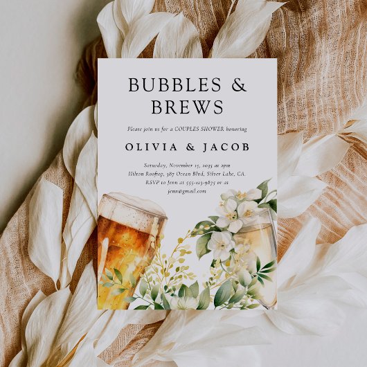 Invitation Bubbles and Brews Shower de Couple