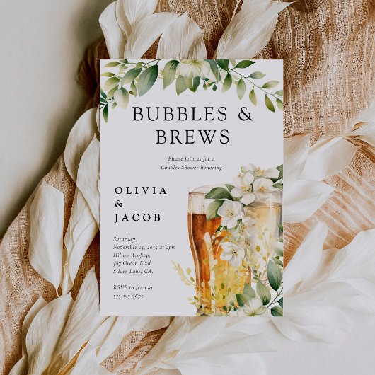Invitation Bubbles and Brews Shower de Couple