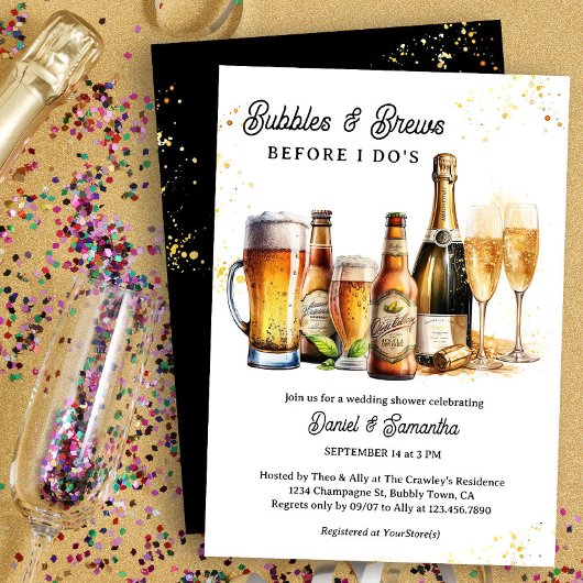 Invitation Bubbles and Brews Wedding shower Engagement Party
