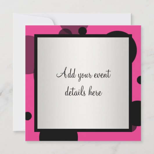 Invitation Bubbles Black Cravate Party Rose Black (Dos)
