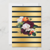 Invitation Bubbles & Boissons Couples Douche Fleurs Vins Bleu (Dos)