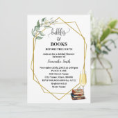 Invitation Bubbles & Books Before I Do Greenery Gold Shower (Debout devant)