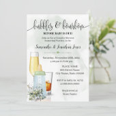 Invitation Bubbles & Bourbon avant bébé Dû verdure Douche (Debout devant)
