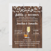 Invitation Bubbles & Bourbon avant de faire mariage rustique (Devant)