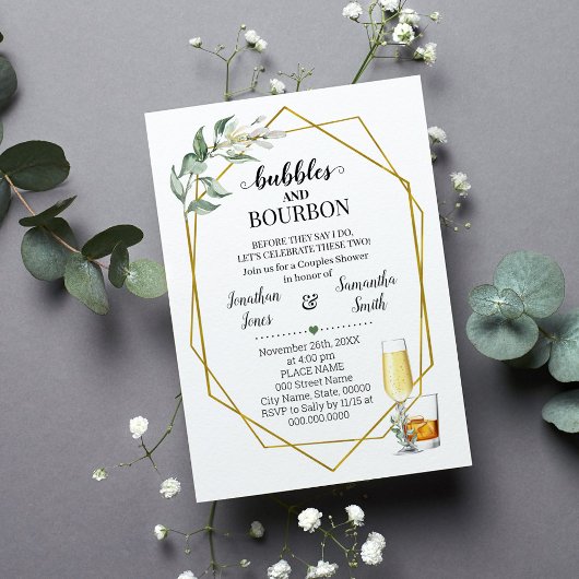 Invitation Bubbles & Bourbon avant que je ne douche verdure o