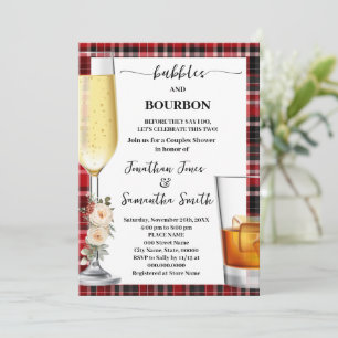 Invitation Bubbles & Bourbon Hiver Plaid Buffalo Douche