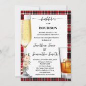Invitation Bubbles & Bourbon Winter Buffalo Plaid Shower (Devant)