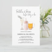 Invitation Bubbles & Brews Avant Bébé Couples Roses Douche (Debout devant)