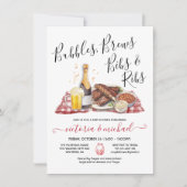 Invitation Bubbles Brews Bibs and Ribs Baby shower (Devant)