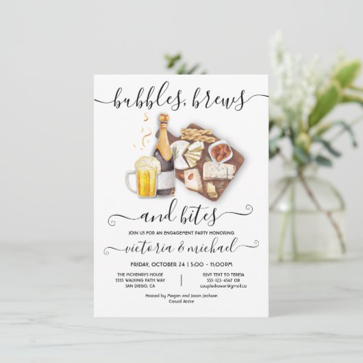 Invitation Bubbles Brews & Bites (Debout devant)