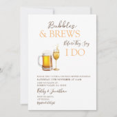 Invitation Bubbles & Brews Cocktail Couples Modernes Douche (Devant)