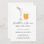 Invitation Bubbles & Brews Douche Bière moderne & Champagne (Devant / Derrière)