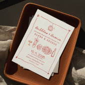 Invitation Bubbles & Brews Rouge Main Tirée Couples Douche