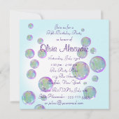 Invitation Bubbles Carousel rose Pony Girls Anniversaire (Dos)