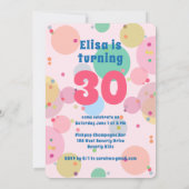 Invitation Bubbles de gâteau rose Whimsical Anniversaire Fête (Dos)