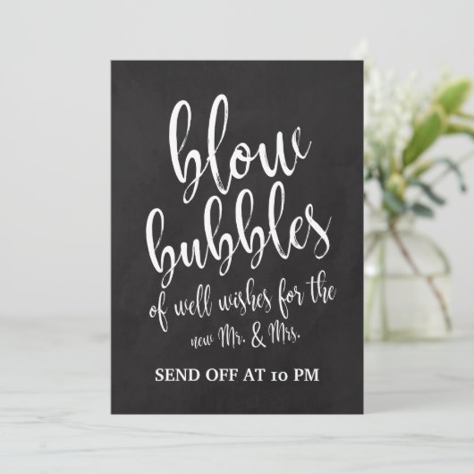 Invitation Bubbles Envoyer Abandon Abordable panneau de signa (Debout devant)