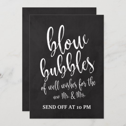 Invitation Bubbles Envoyer Abandon Abordable panneau de signa (Devant / Derrière)