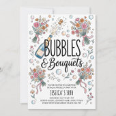 Invitation Bubbles et Bouquets Soirée Prosecco et Pétales (Devant)