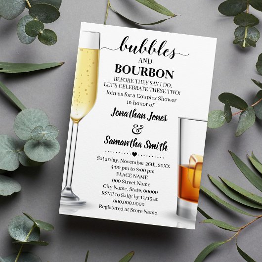 Invitation Bubbles et bourbon avant que je ne les couples dou