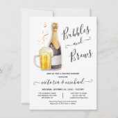 Invitation Bubbles et Brews Couples Douche champagne bière (Devant)